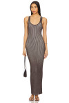 LIOD00133-REBIRTH MAXI DRESS CHOC-4
