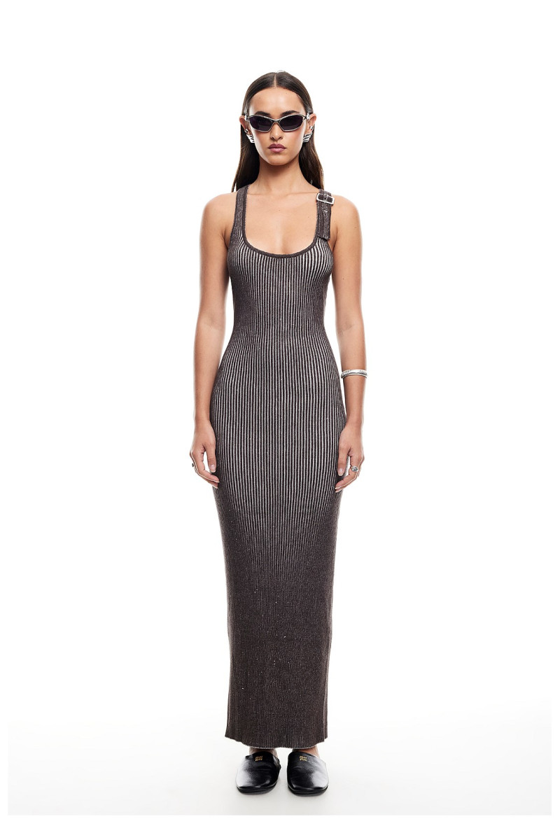LIOD00133-REBIRTH MAXI DRESS CHOC-8